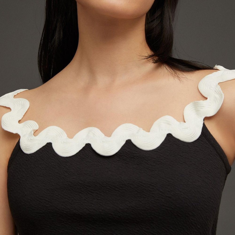ANTHROPOLOGIE Maeve | Ric Rac Off-The-Shoulder Crop Top | NWT - Picture 4 of 6